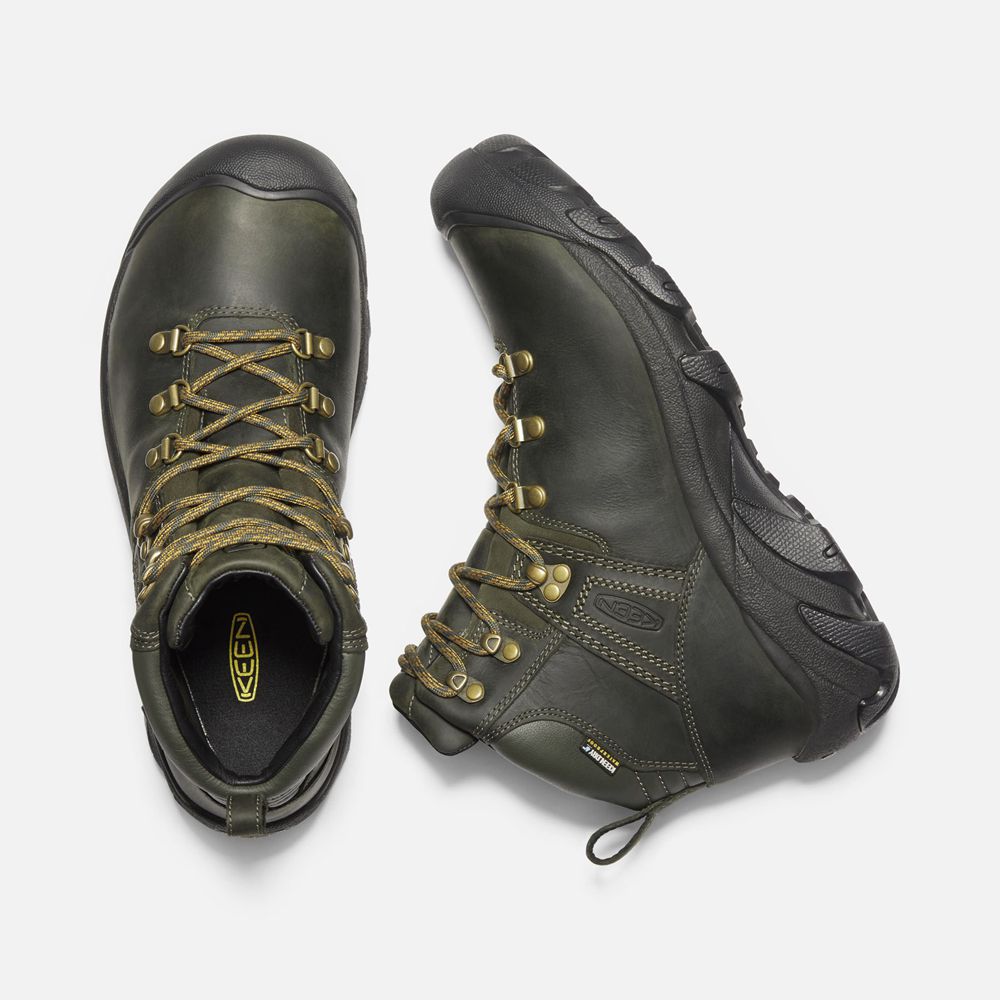 Botas de Seguridad Keen Mexico Verde Oliva/Negros - Hombre Pyrenees - CV4856109